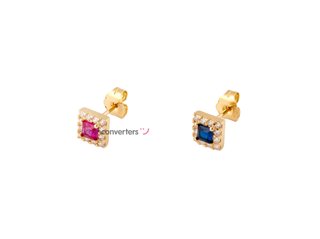pendientes oro 18k con piedra con circonita