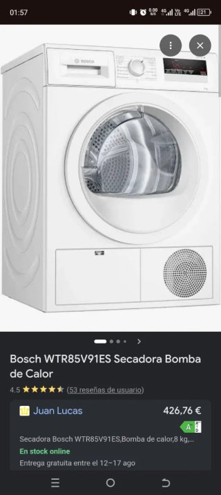 Secadora Bosch 8 kg