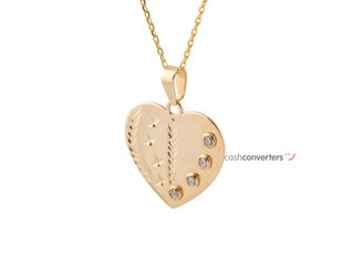 cadena oro 18k con piedra con circonita 23cm