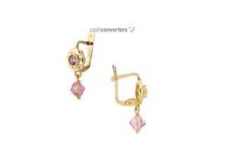 pendientes oro 18k con piedra con circonita