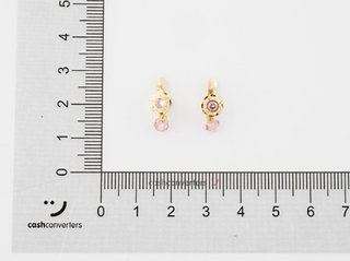 pendientes oro 18k con piedra con circonita