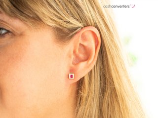 pendientes oro 18k con piedra con circonita