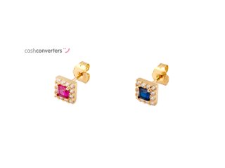 pendientes oro 18k con piedra con circonita
