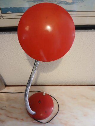 Lámpara Escritorio Vintage Roja Flexo Retro 70/80