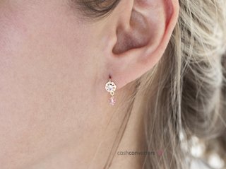 pendientes oro 18k con piedra con circonita