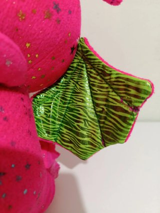 Juguete peluche dragón rosa con estrellas 25 cm