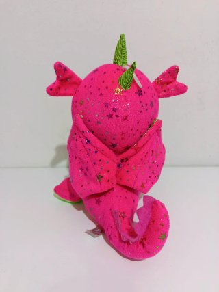 Juguete peluche dragón rosa con estrellas 25 cm