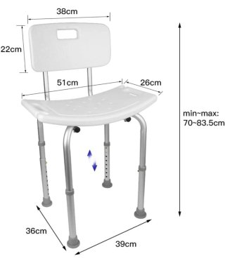 Silla de ducha ajustable ligera