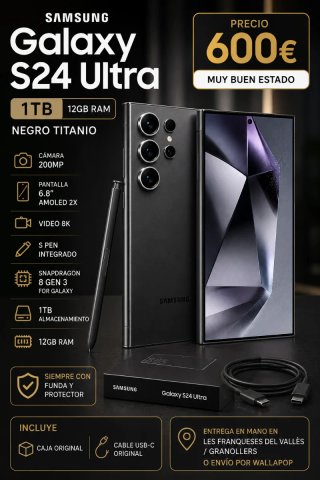 Samsung S24 Ultra 1TB Negro Titanio