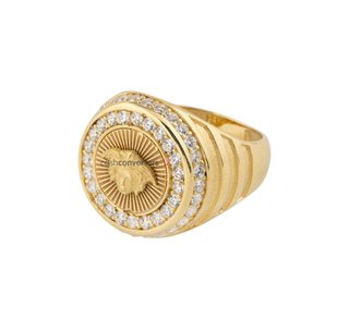 sello oro 18k con piedra con circonita