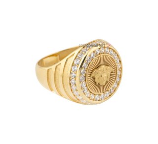sello oro 18k con piedra con circonita