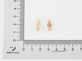 pendientes oro 18k con piedra con circonita