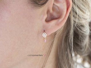 pendientes oro 18k con piedra con circonita