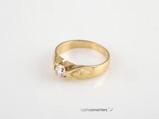 anillo oro 18k con piedra con circonita