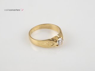 anillo oro 18k con piedra con circonita