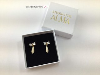 pendientes oro 18k con piedra