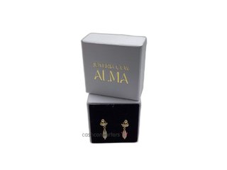 pendientes oro 18k con piedra