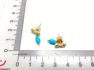 pendientes oro 18k con piedra con turquesa