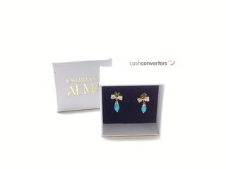 pendientes oro 18k con piedra con turquesa
