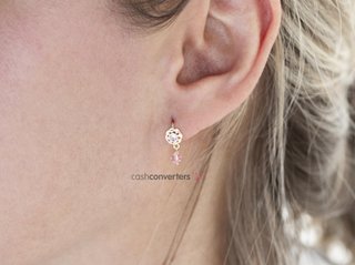 pendientes oro 18k con piedra con circonita