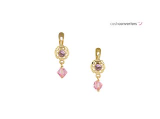 pendientes oro 18k con piedra con circonita