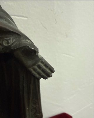 Virgen de bronce dorada antigua