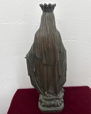 Virgen de bronce dorada antigua