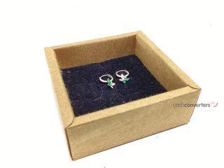 argollas plata 925mm con piedra con circonita