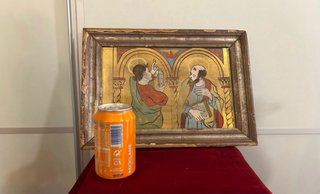 Óleo sobre cristal antiguo