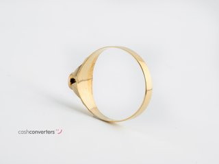 sello oro 18k con piedra con circonita