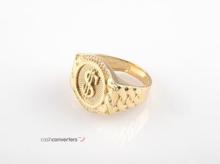 sello oro 18k con piedra con circonita t. 20 (19,1 mm)