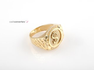 sello oro 18k con piedra con circonita t. 20 (19,1 mm)