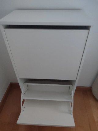 Mueble zapatero estrecho blanco