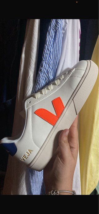 Zapatillas Veja Blancas Naranja