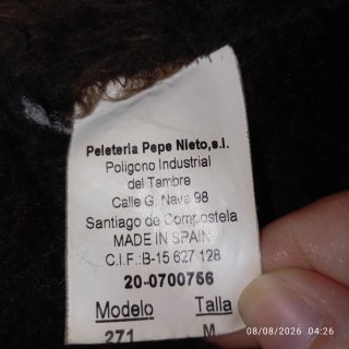 Abrigo piel ovino marrón oscuro