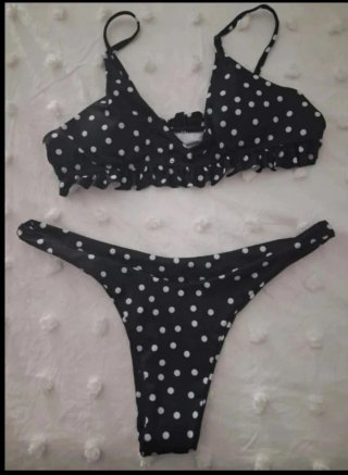 Bikini lunares negro