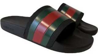 Chanclas Gucci Negras Verde Rojo