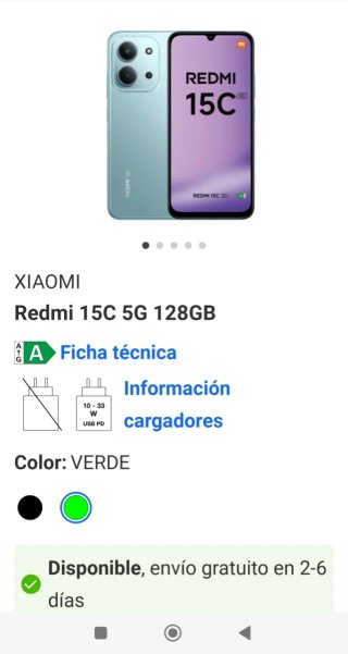 Xiaomi Redmi 15C 5G 128GB Verde