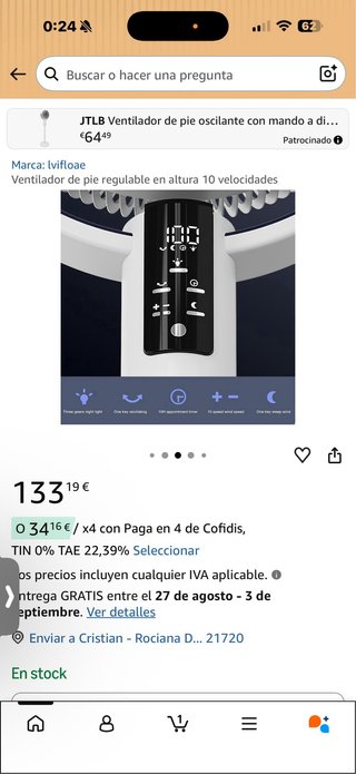 Ventilador de pie oscilante JTLB