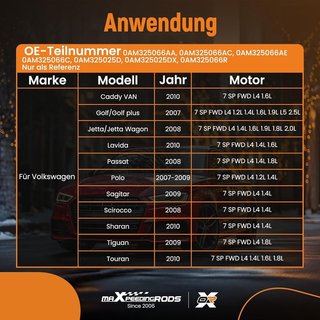 MAXPEEDINGRODS Kit Cuerpo Válvula DQ200 juntas VW