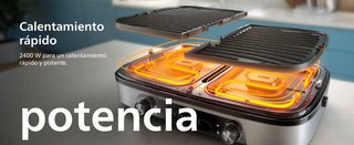 Philips Parrilla Grill Serie 5000 2400W 2x Placas