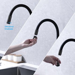 LAKEBAYMZC Grifo Pared 2 Chorros Flexible Negro