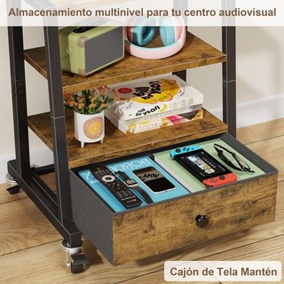 OYRREU mueble TV ruedas 32‑55” cajón tela Marrón