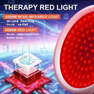WARMFORWEL Lámpara Luz Roja IR 660nm 850nm 100 LED