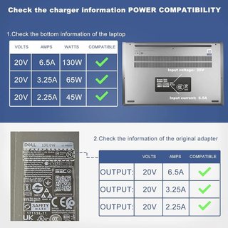 VANZFLOW Cargador USB‑C 130W 20V 6.5A Dell