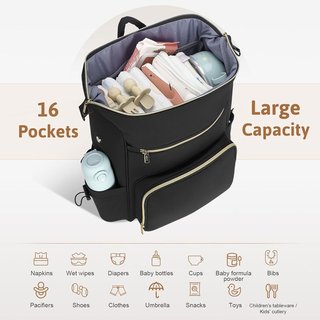 LEKESKY Mochila 27 Litros Cambiador Antirrobo 42cm