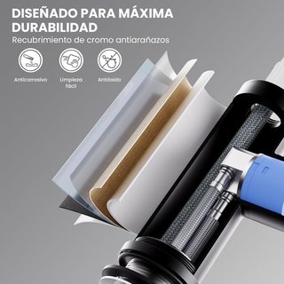 CECIPA Grifo Cocina Negro en V Extensible 360°