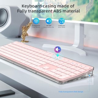 ZIENSTAR Tastiera Ergonomica Curva 4in1 BT Rosa