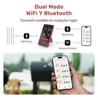 MEATMEET Z Pro termómetro WiFi BlueTooth 4 sondas