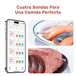 MEATMEET Z Pro termómetro WiFi BlueTooth 4 sondas